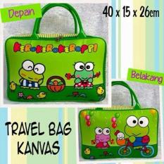 Travel Bag Karakter KEROPI Bahan Kanvas Halus BERKUALITAS