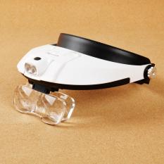 Universal Kacamata Pembesar Reparasi Jam 11x Magnifier 2 LED - White