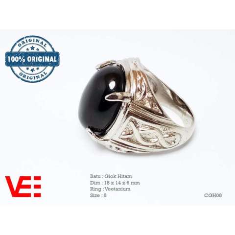 VeE Cincin Pria Batu Giok Hitam - Batu Akik CGH08