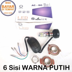 Vinyx Lampu Depan LED 6 sisi AC DC Model M6A Low 24Watt High 36Watt - 6 Mata Merk Vinyx + Kipas - Putih