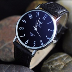 Yazole 299 Jam Tangan Pria Original Business Quartz Watches - Black/BlackDial