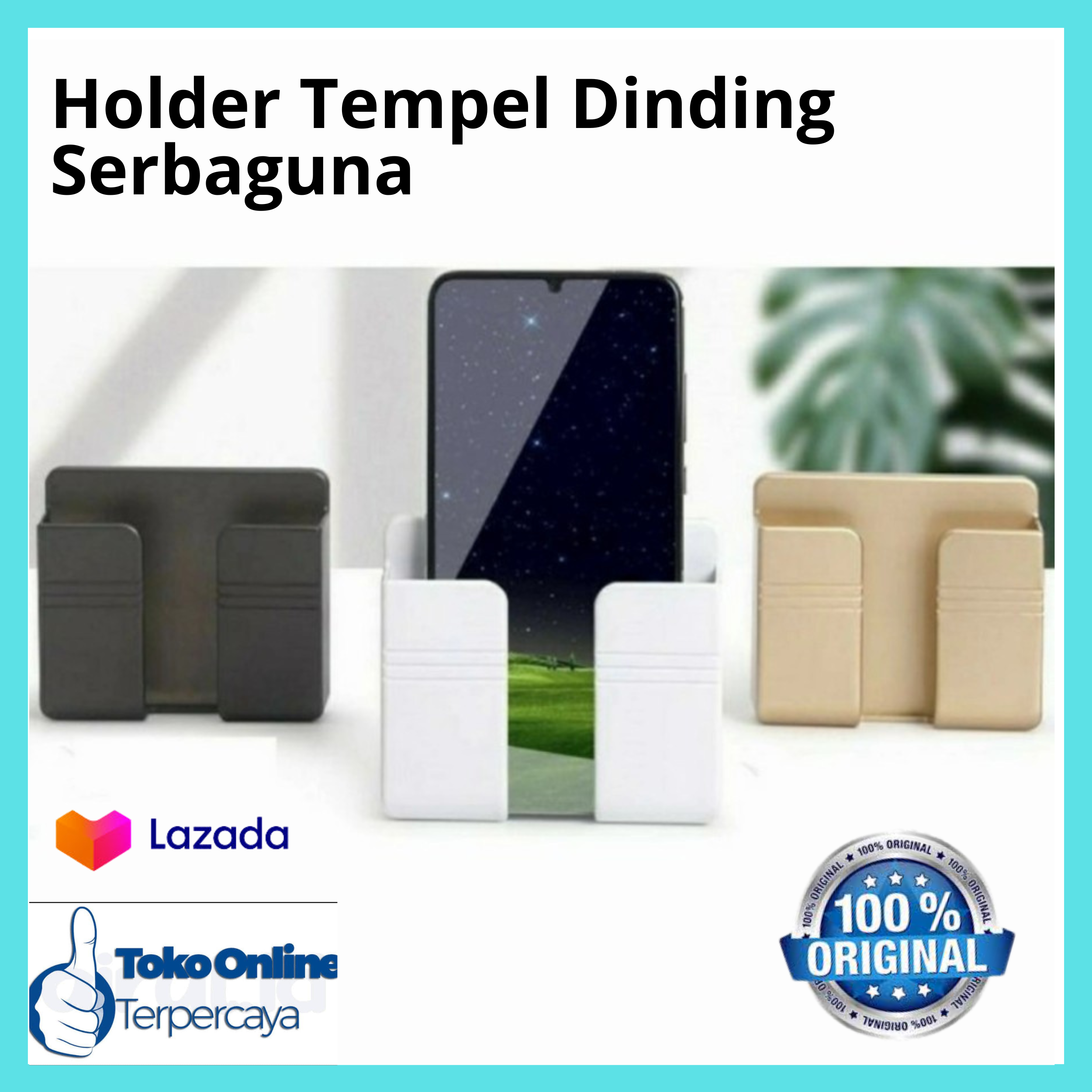 Holder Hp Tempel Dinding Serbaguna Tempat Handphone Remot Di