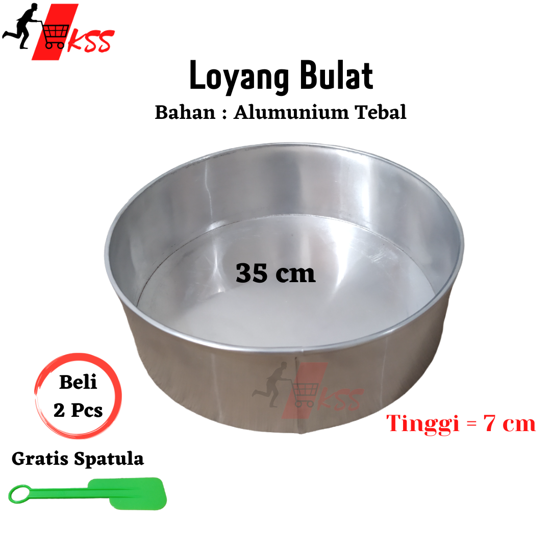 Loyang Bulat Ukuran 35 Cm Tinggi 7 Cm Alumunium Loyang Bolu Bulat 35 Cm