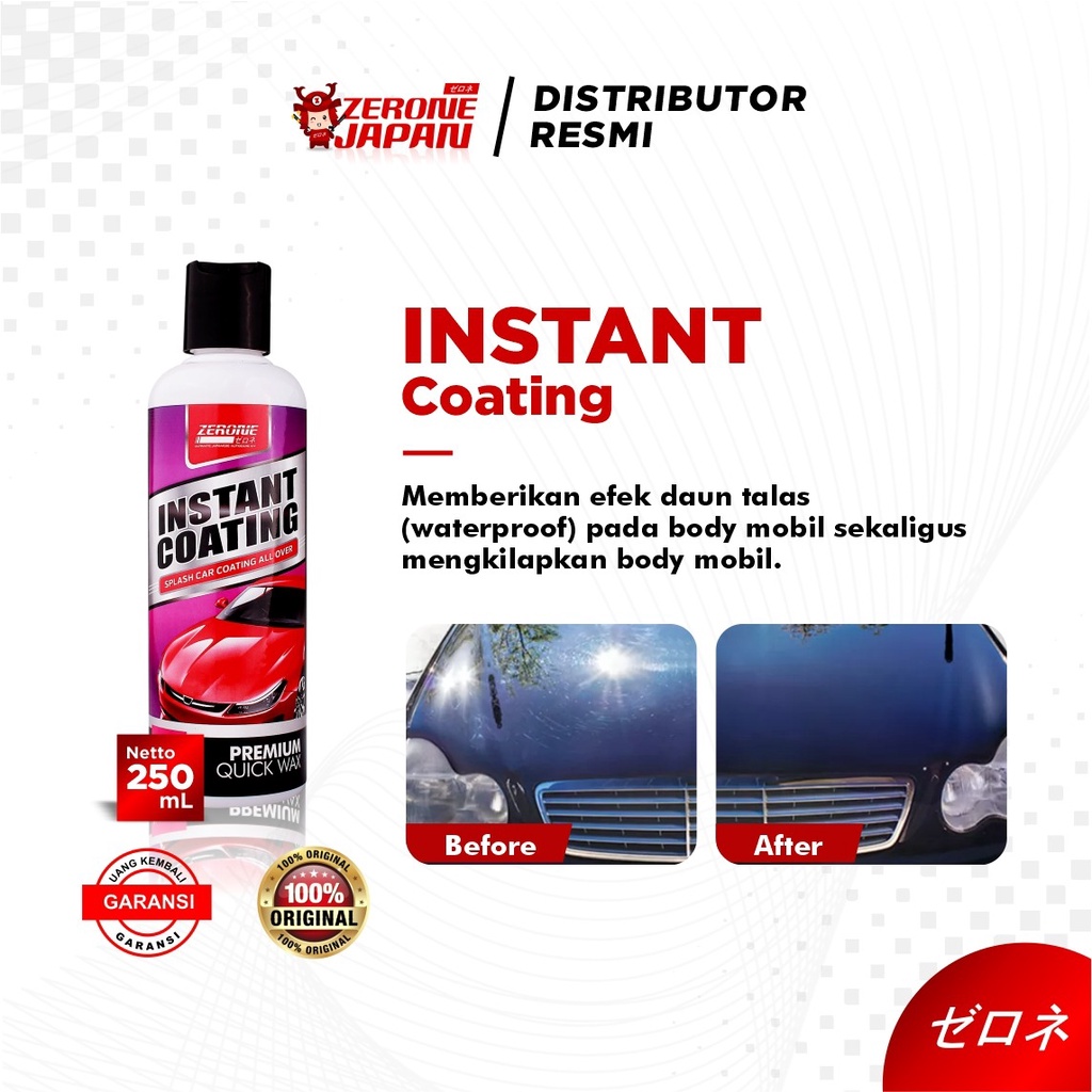 Mobil Zerone Instan Coating Pengkilap Pengkilat Body Motor Poles Efek