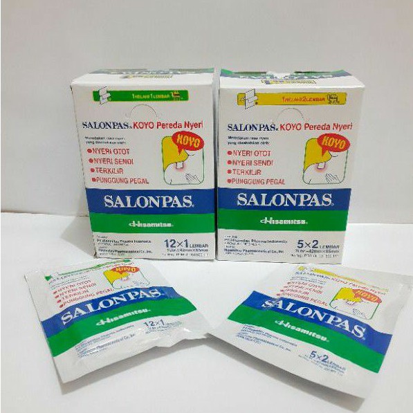 Salonpas Koyo Hijau 1 Sachet Isi 12 Lembar Plester Pereda Nyeri Isi