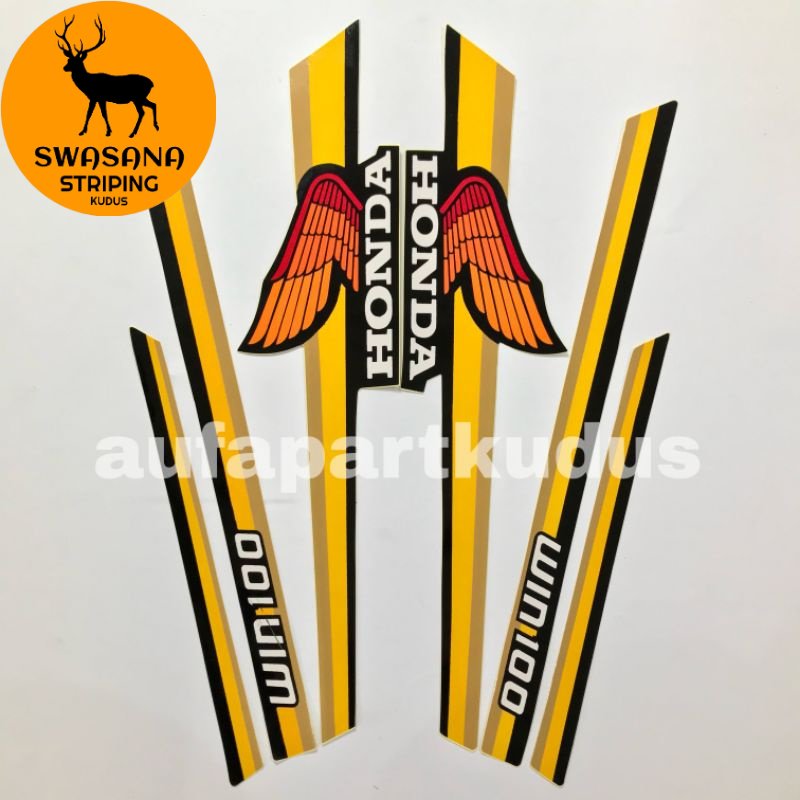 Stripping Strip Stiker Sticker Lis Honda Win Striping Win Kuning