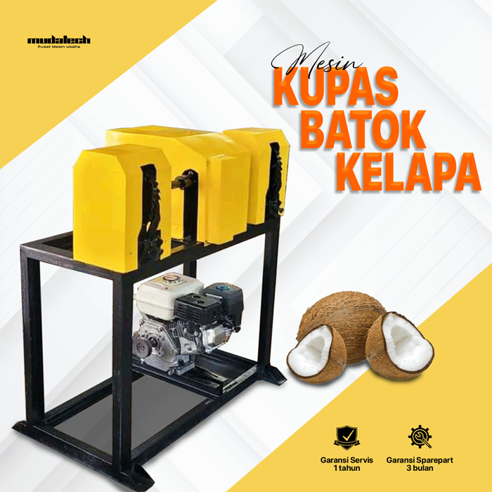 Mesin Pengupas Batok Kelapa 2 Mata Pisau Ganda Alat Congkel Batok