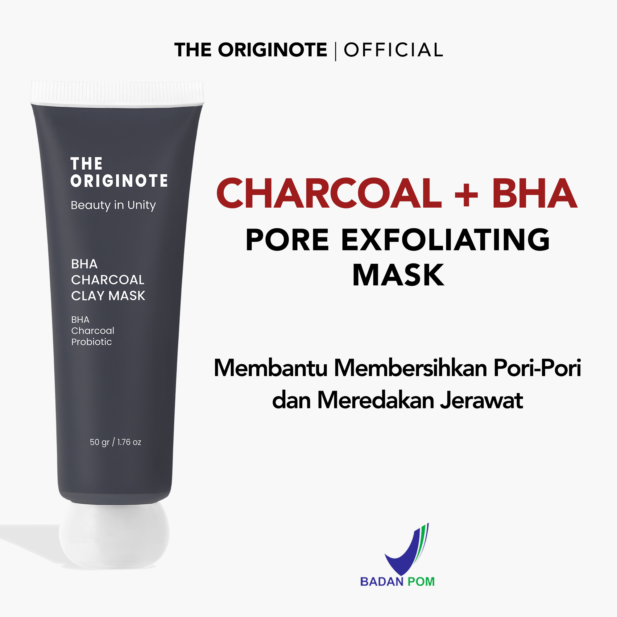 The Originote BHA Charcoal Clay Mask Membantu Membersihkan Pori Pori