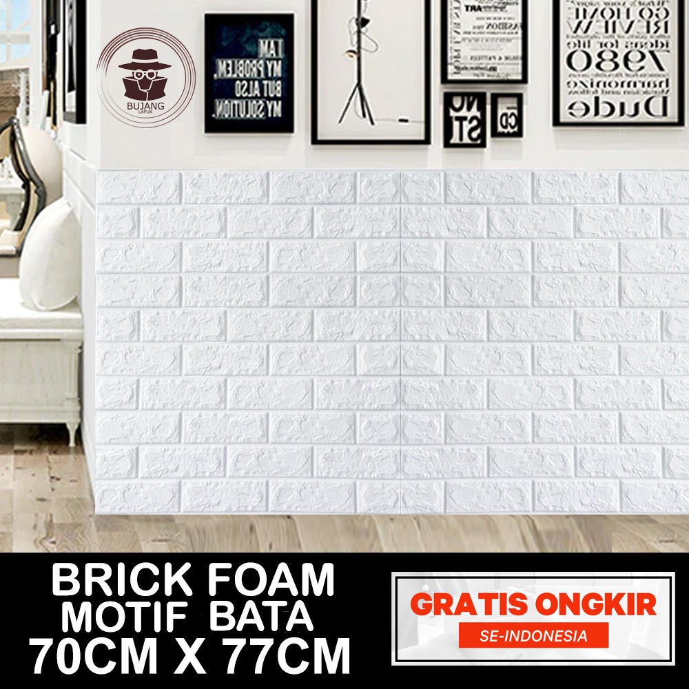 Stikerdeco88 Wallpaper Brick Foam 3D Batu Bata Walpaper 3D Foam Ukuran