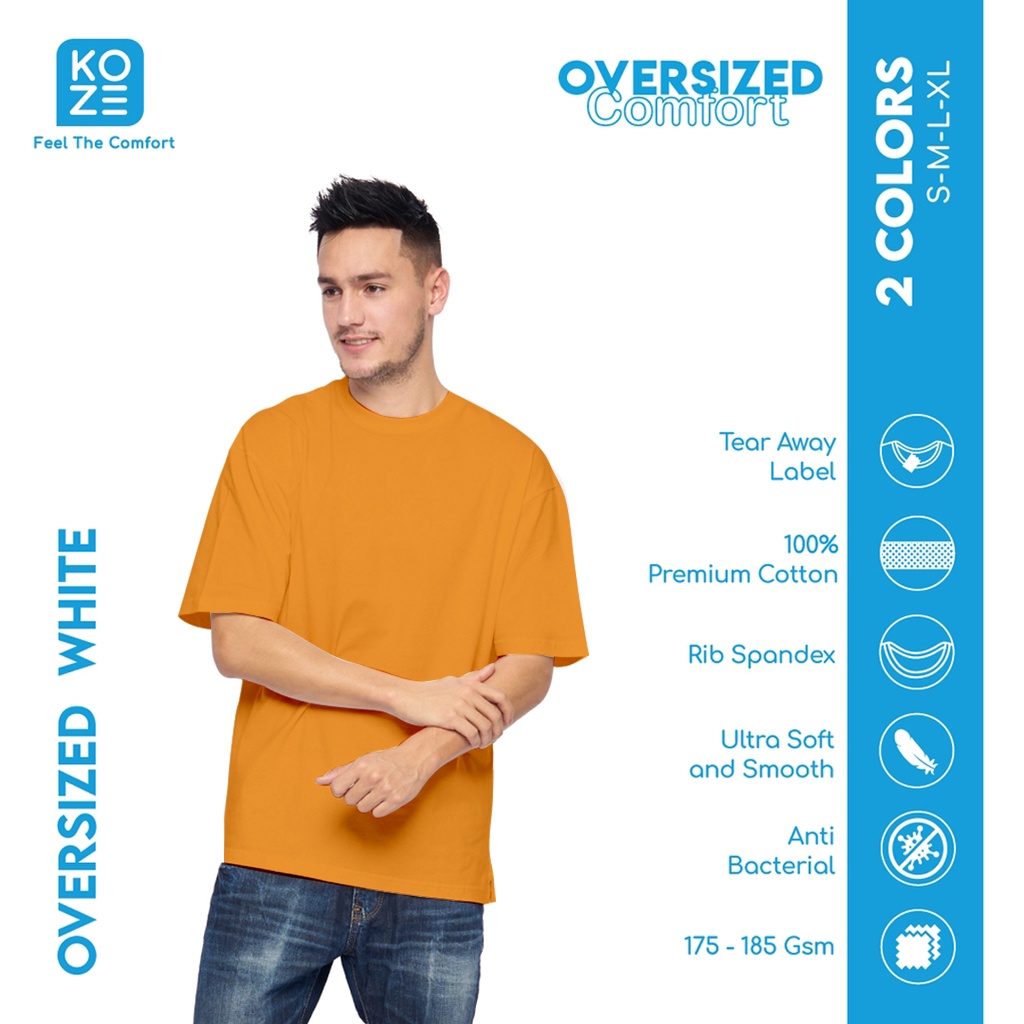 Koze Oversized Comfort Kaos Oversize Pria Wanita Kaos Polos Premium