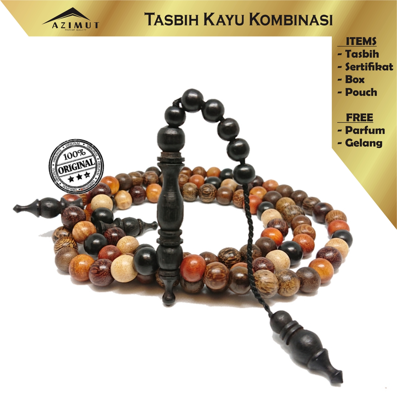 Tasbih Kombinasi Kayu Bertuah Langka Unik Tasbih Kayu Kombinasi