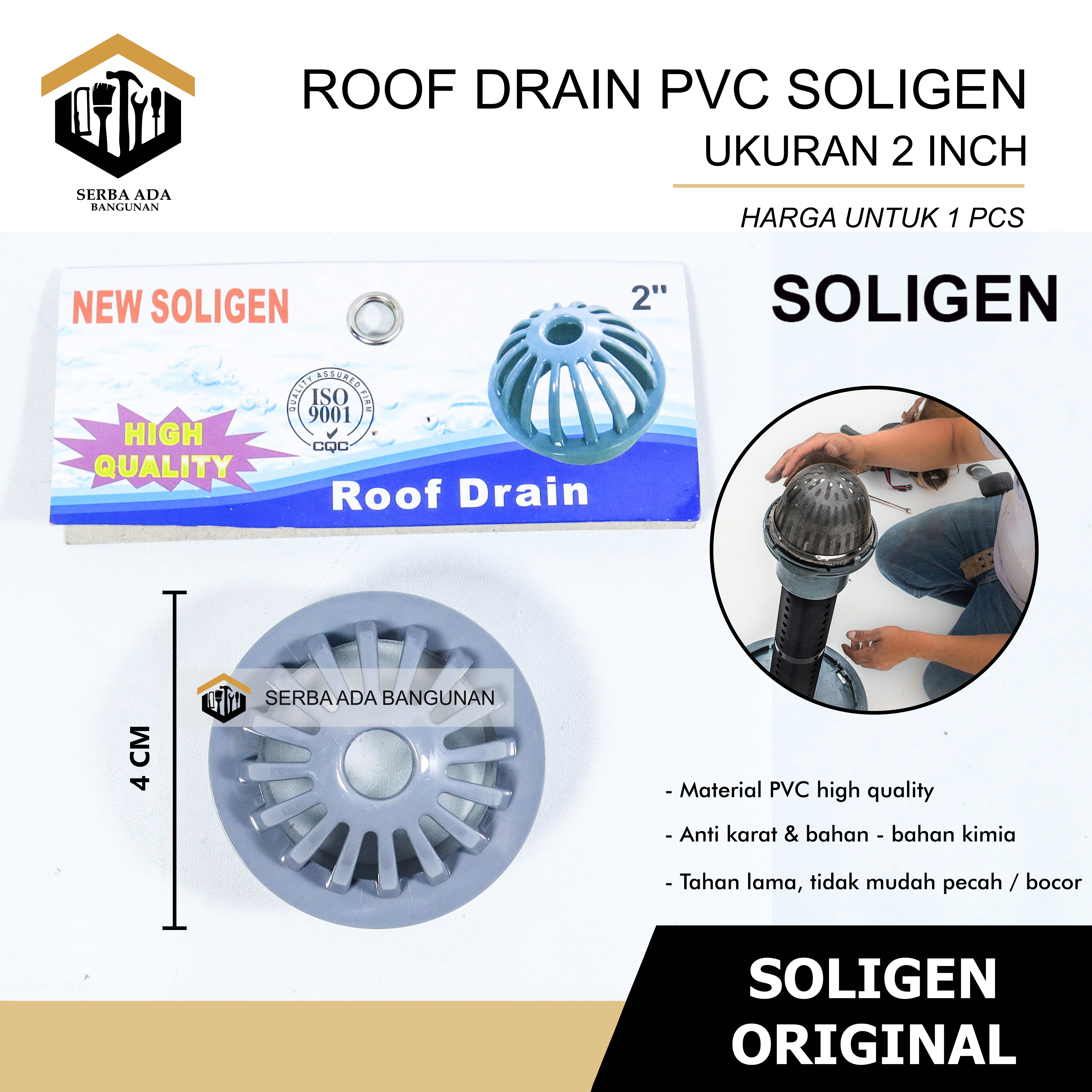 Roof Drain SOLIGEN 2 Dan 3 Inch Saringan Talang Air Pembuangan Hujan