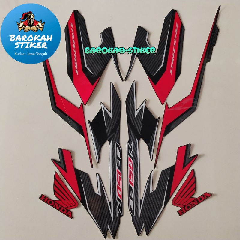 Striping Stiker Polet List Motor Honda Cb150r Cb 150 R 2017 2018 Hitam