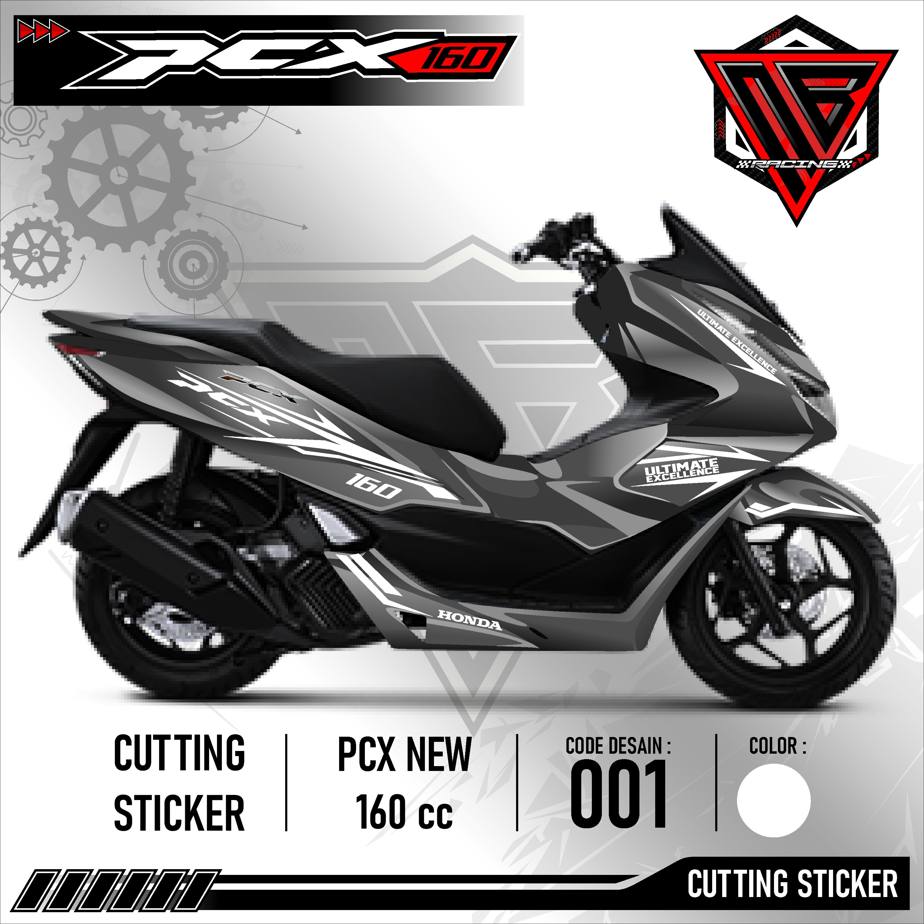 Cutting Sticker Pcx Aksesoris Motor Stiker Honda Pcx Cc Skotlet