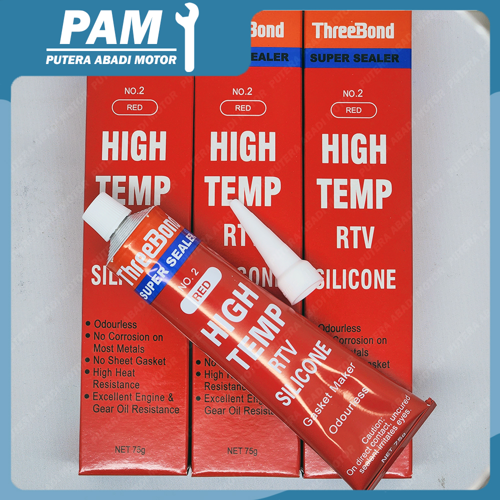 Lem Threebond Merah Gr Lem Paking High Temp Rtv Silicone Red Lazada