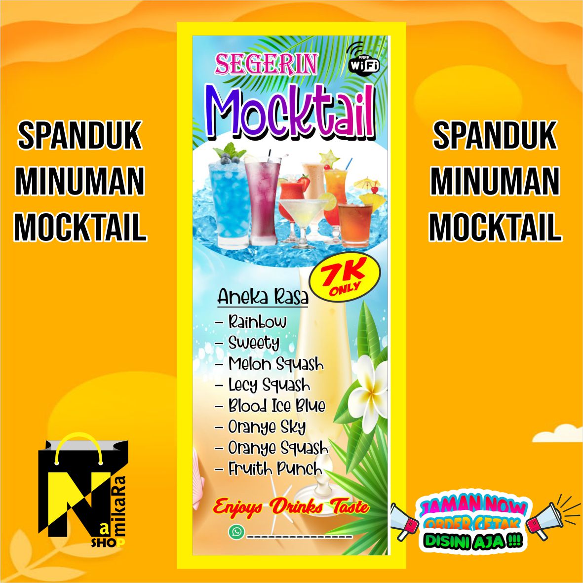 Spanduk Banner Minuman Mocktail Banner Minuman Mocktail Ukuran