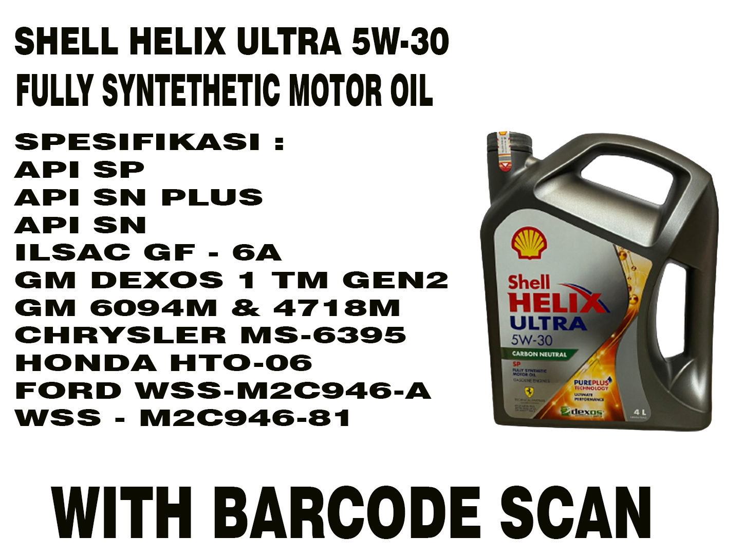 Shell Helix Ultra W Fully Synthetic Oil Pelumas Oli Mesin Mobil