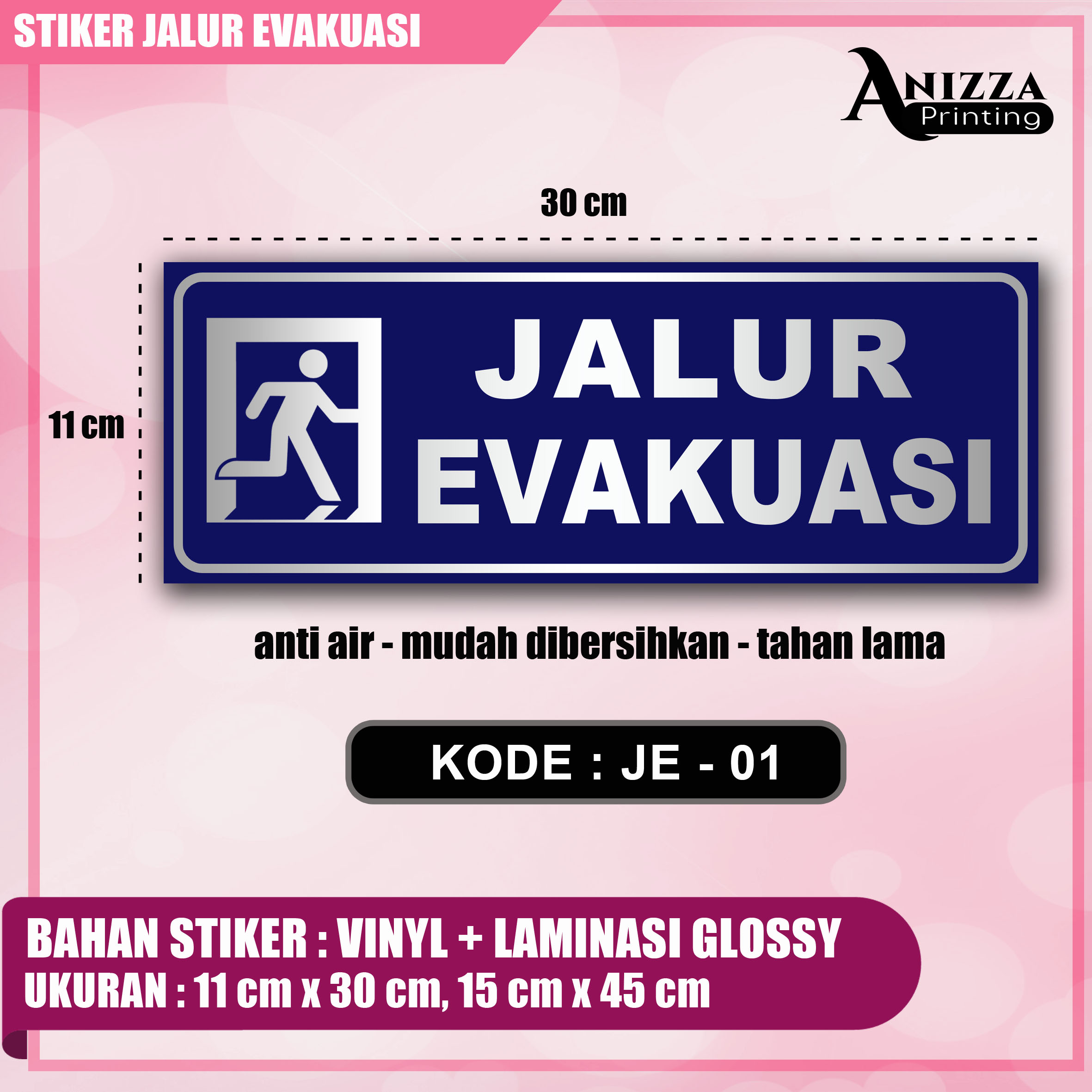 STIKER JALUR EVAKUASI LAMINASI GLOSSY Lazada Indonesia