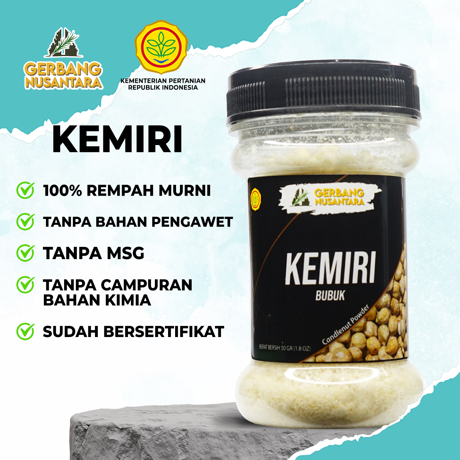 Bumbu Dapur Kemiri Bubuk Rempah Gerbang Nusantara Bubuk Candlenut