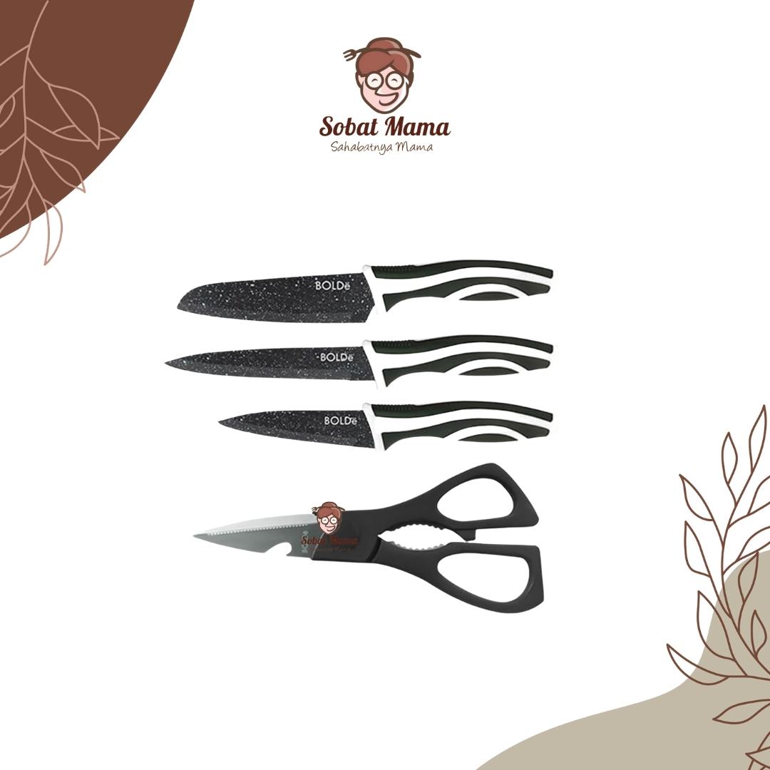 Bolde Pisau Set Gunting In Super Utensile Electra Series Hitam