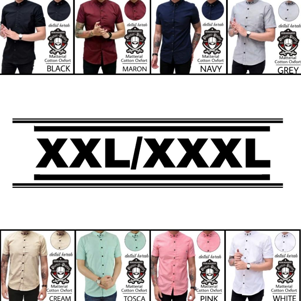 kemeja pria lengan pendek big size / jumbo / kemeja XXL 3XL kemeja size besar kemeja formal kasual