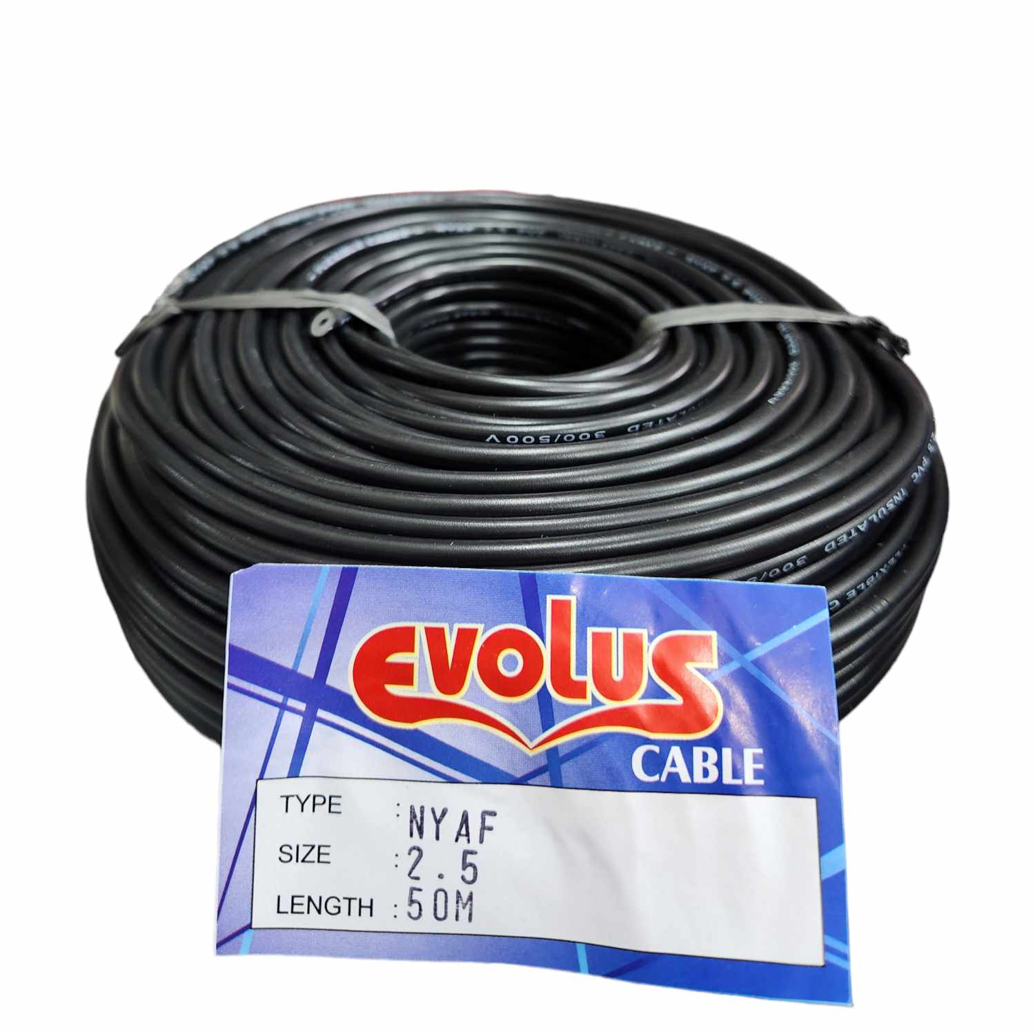 Evolus Kabel Nyaf X Mm Meter Kabel Tunggal Serabut Warna Hitam