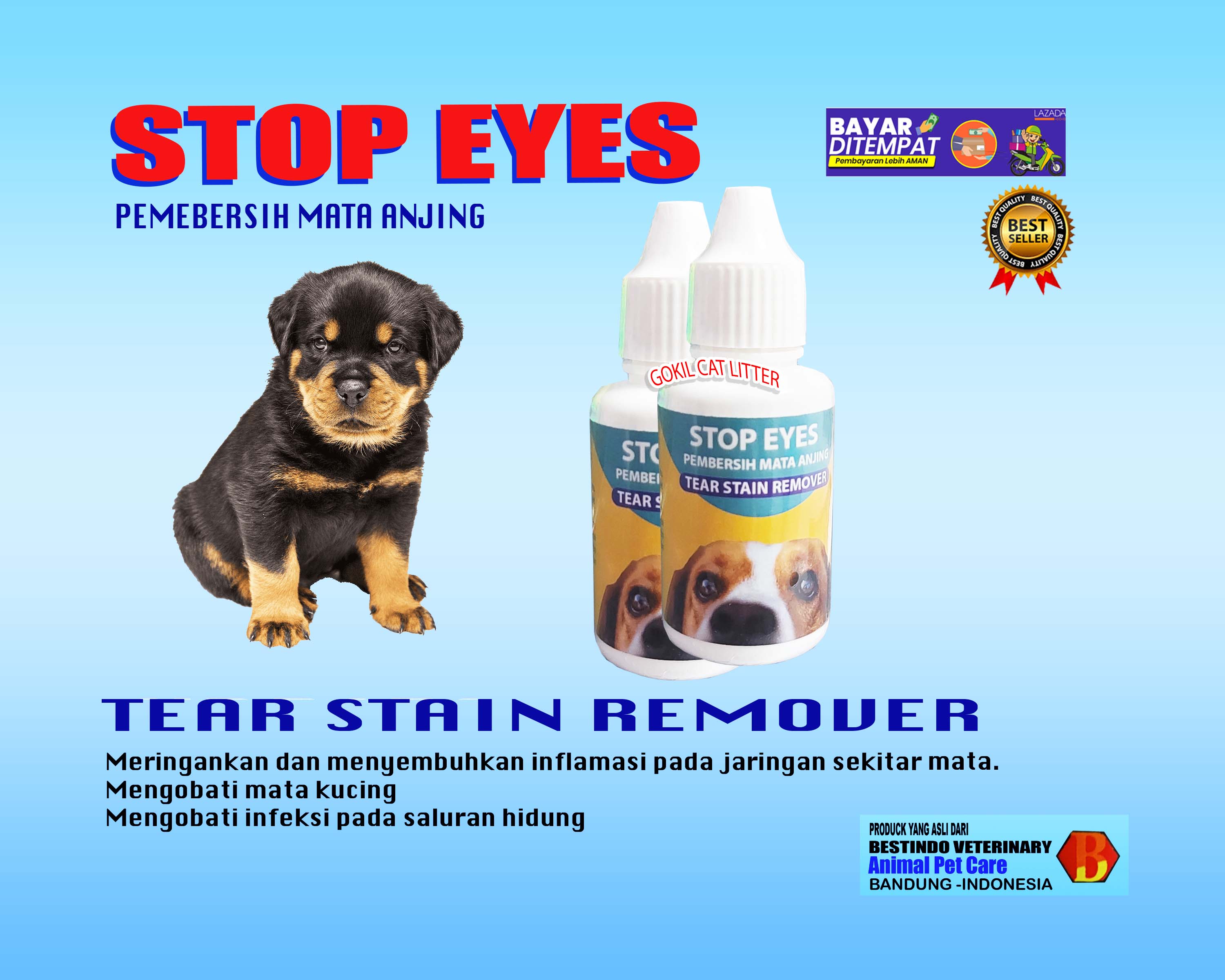 STOP EYES OBAT TETES MATA ANJING OBAT BELEK ANJING PEMBERSIH MATA