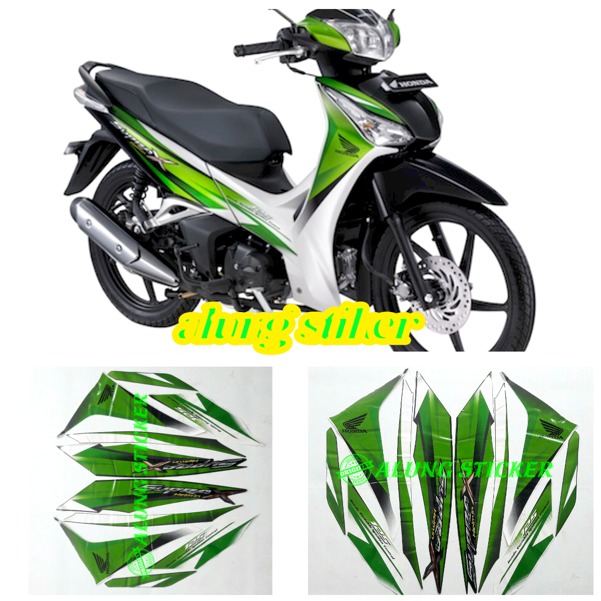 STIKER STRIPING LIS LES BODY MOTOR HONDA SUPRA X 125R TAHUN 2011 HELM