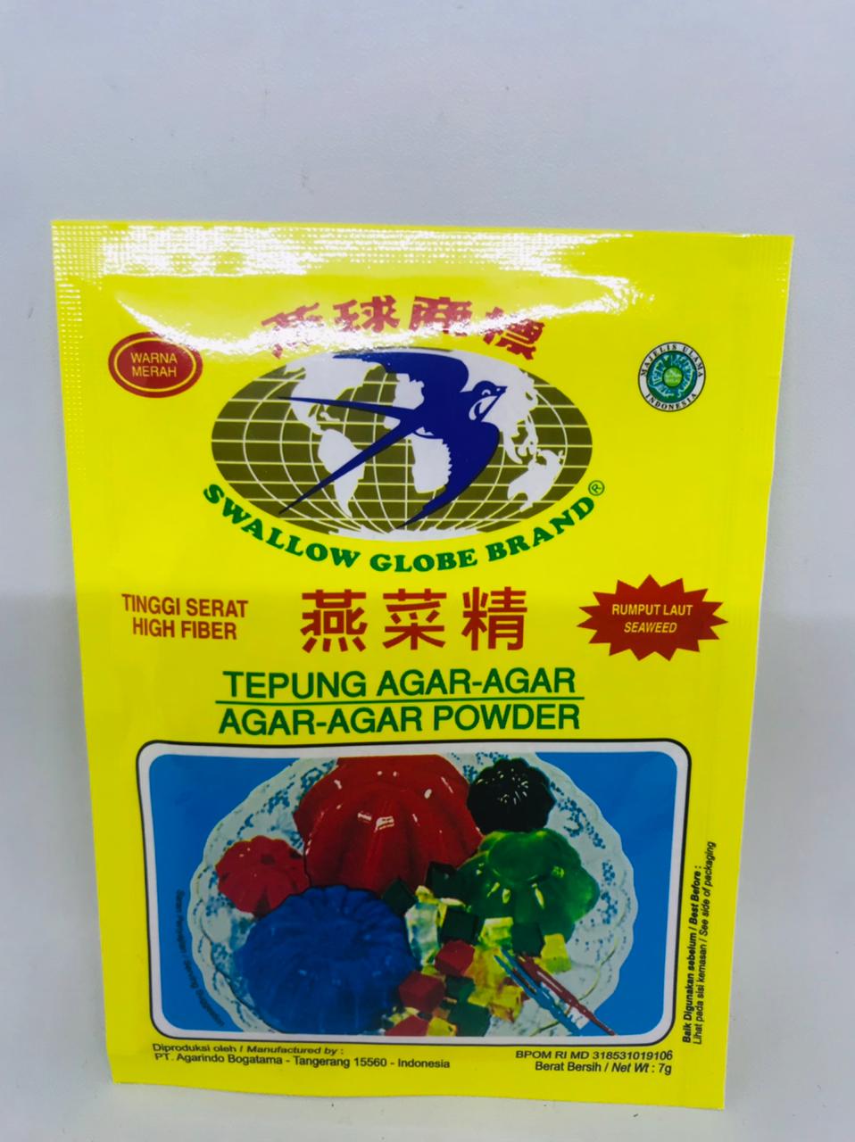 Tepung Agar Agar Warna Merah Gr Swallow Globe Brand Agar Powder