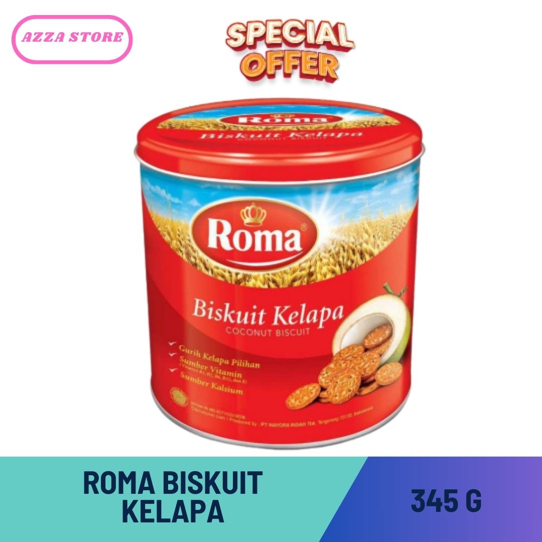 Roma Biskuit Kelapa Gr Coconut Biscuit Kemasan Kaleng Biscuits