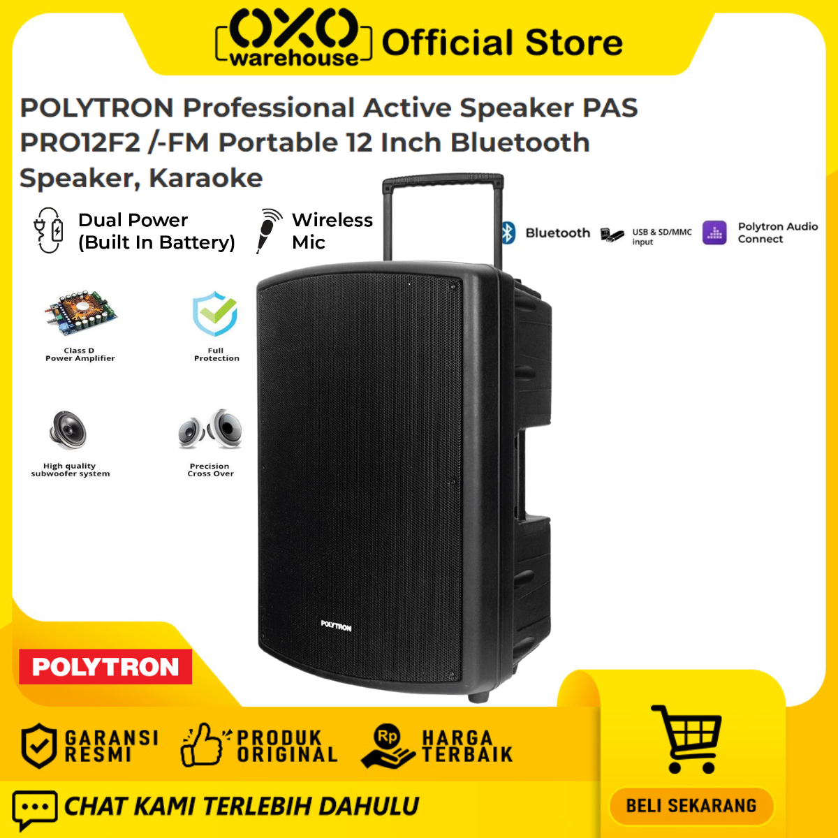 Polytron Active Speaker Pas Pro F Bluetooth Portable Speaker Aktif