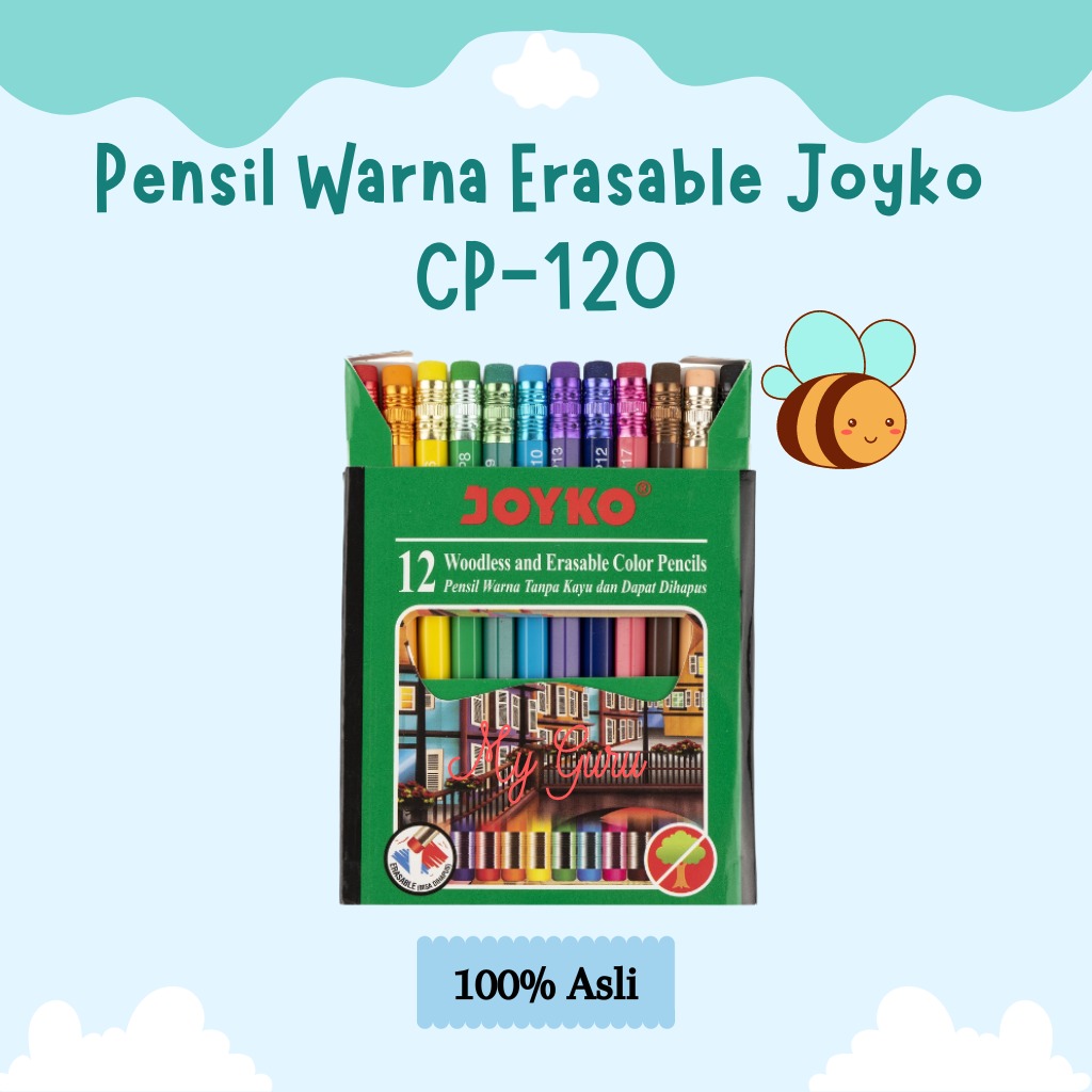 Set Pensil Warna Joyko Cp Warna Color Panjang Erasable