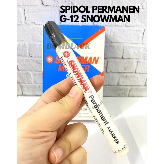 Spidol Permanen G 12 SNOWMAN G12 Permanent Marker HITAM Lazada Indonesia