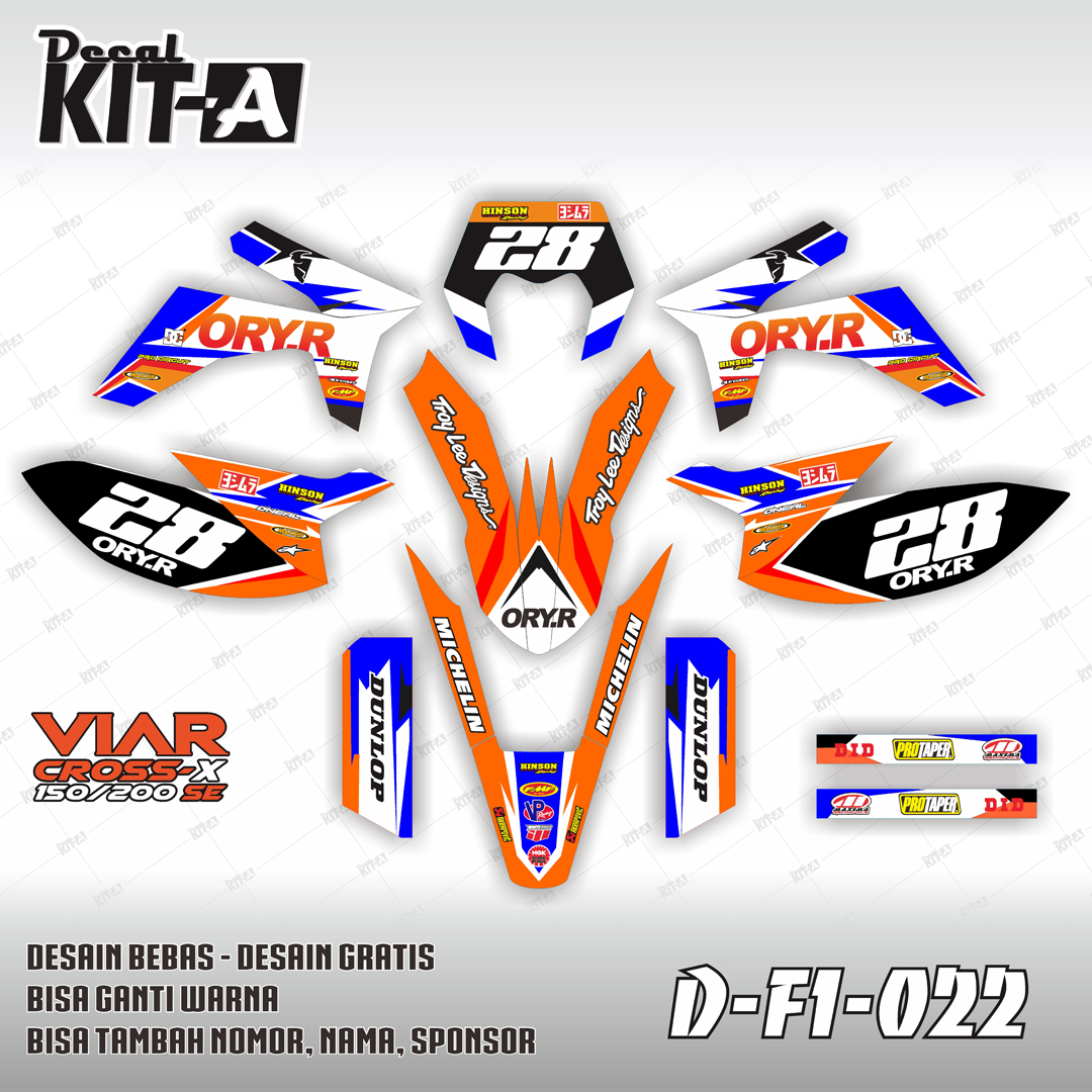 Decal Viar Cross X 200 Decal Viar Cross 150 Sticker Striping Stiker