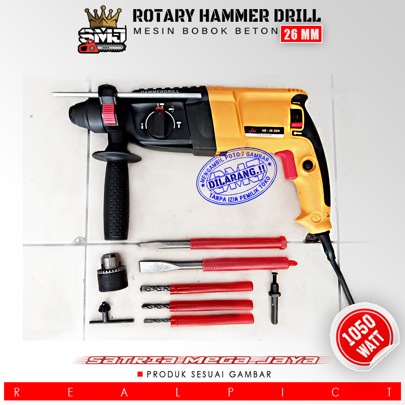 Rotary Demolition Hammer Drill 26 Mm Mesin Bor Bobok Beton 1050 W