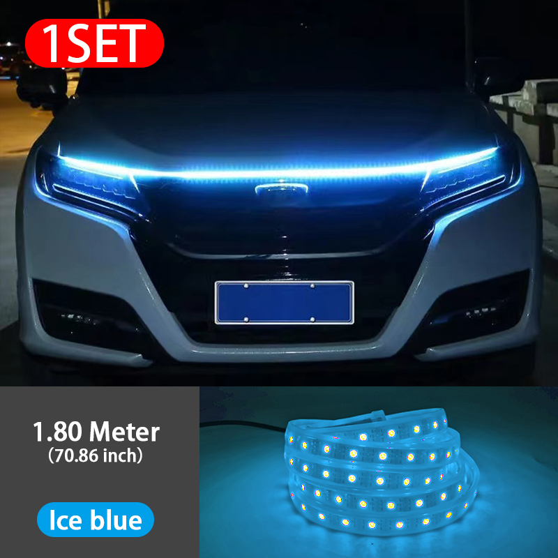 SEAMETAL Lampu Hias Kap Mobil Kap Mobil Daytime Running Light Strips