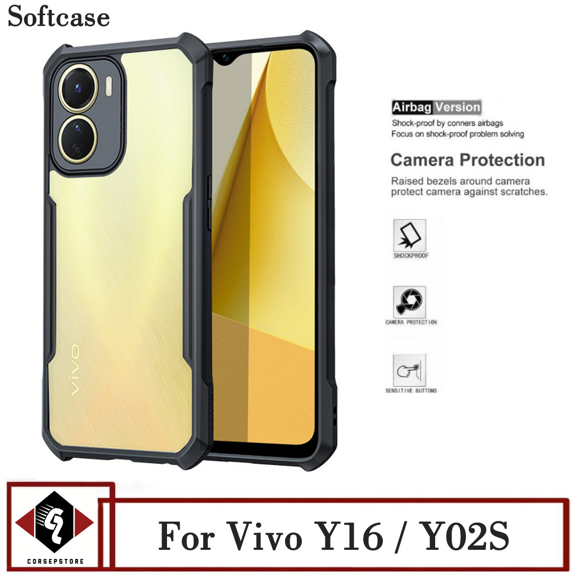 Promo Case Vivo Y16 Y02S Terbaru Softcase Transparan Casing