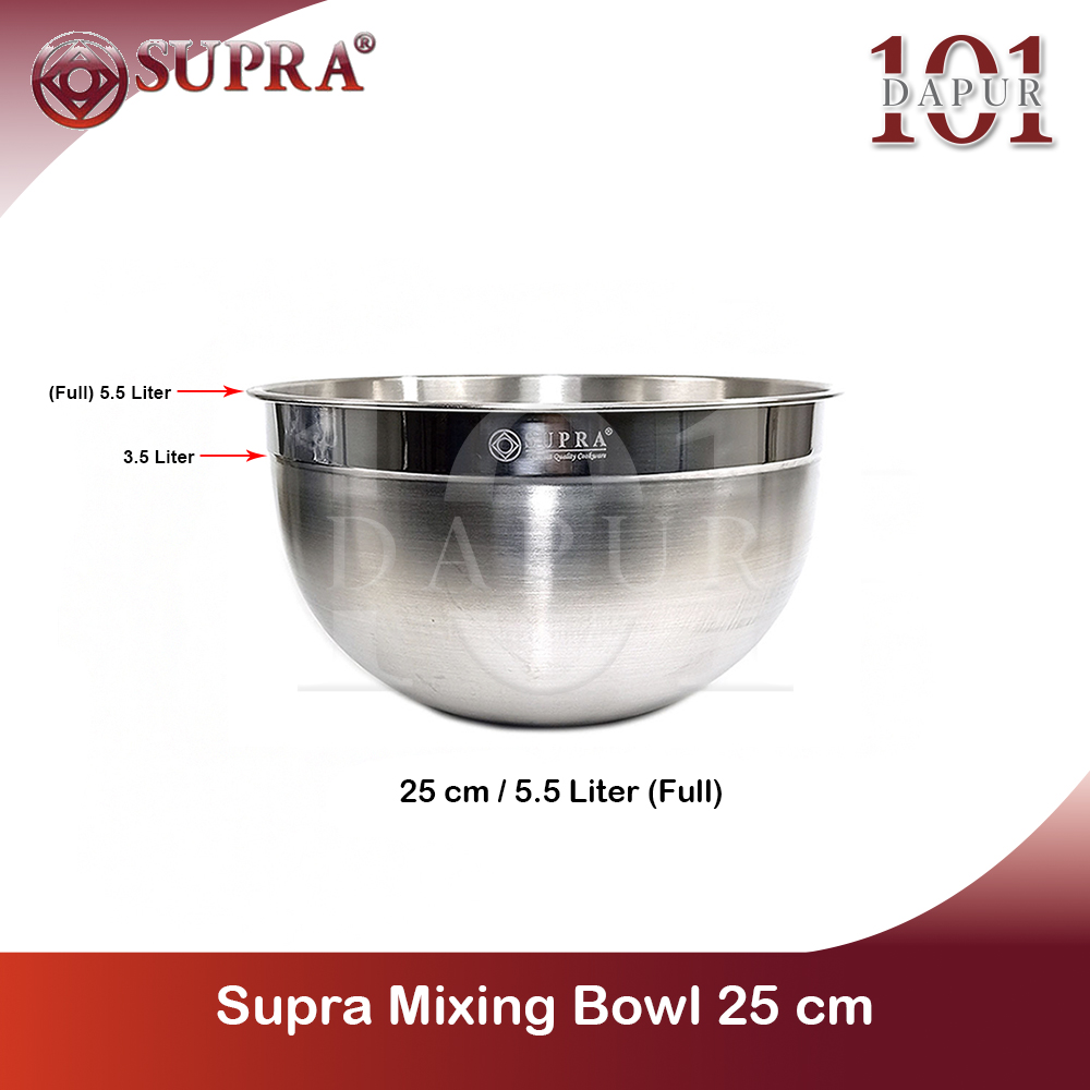 Supra Mixing Bowl Cm Liter Tempat Adonan Supra Stainless