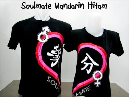 KaosCouple baju pasangan simple kaos couple terbaru soulmate mandarin hitam