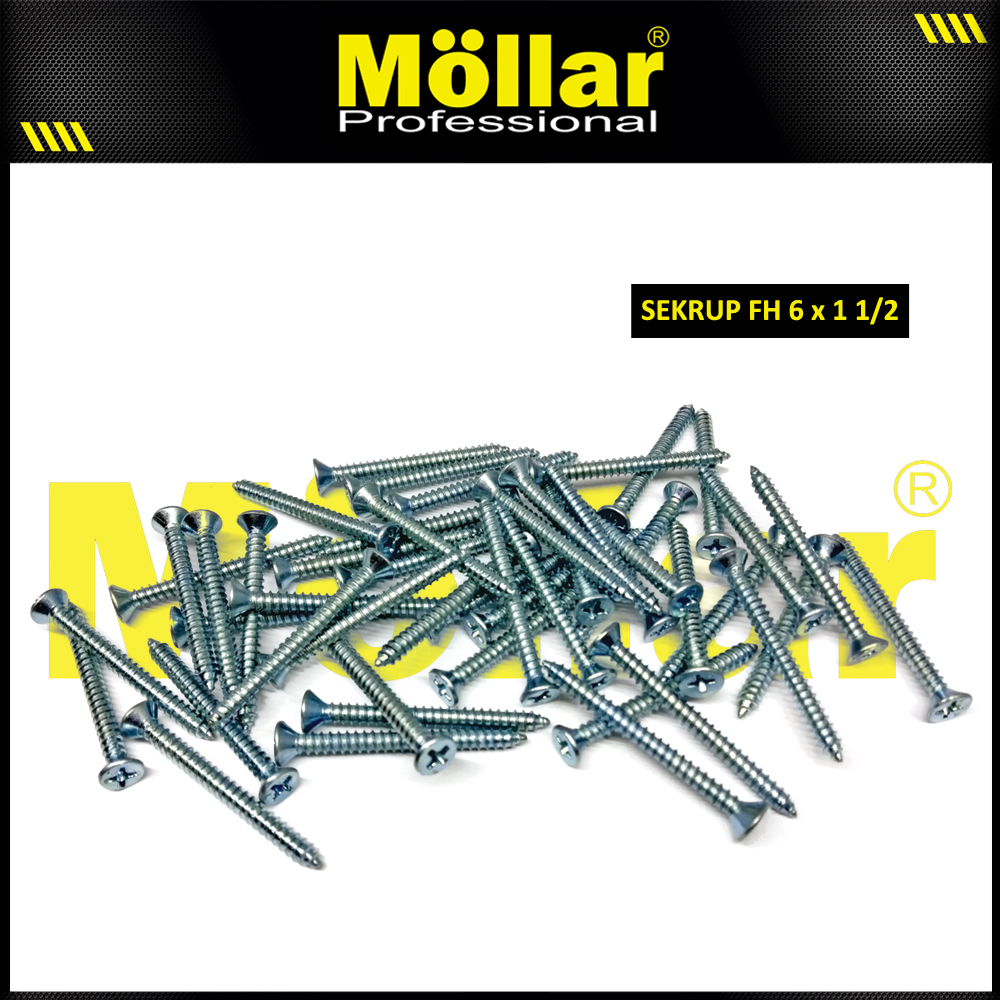 Mollar 93 050 Couplers FH 6x1 1 2 Bolt Screw Tapping Screw 100 Pcs