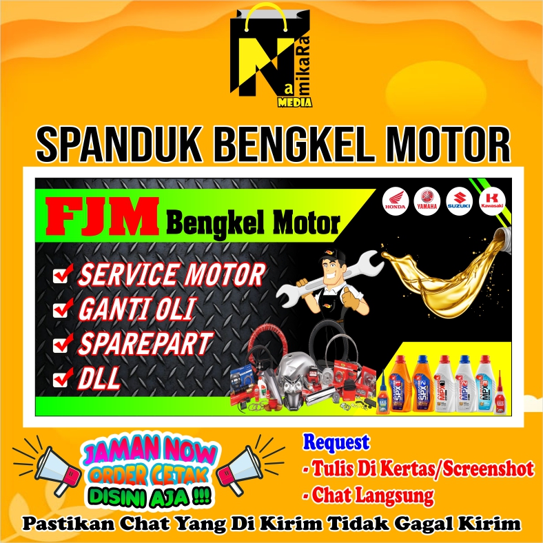 Spanduk Banner Backdrop Bengkel Motor X Cm Banner Bengkel Motor