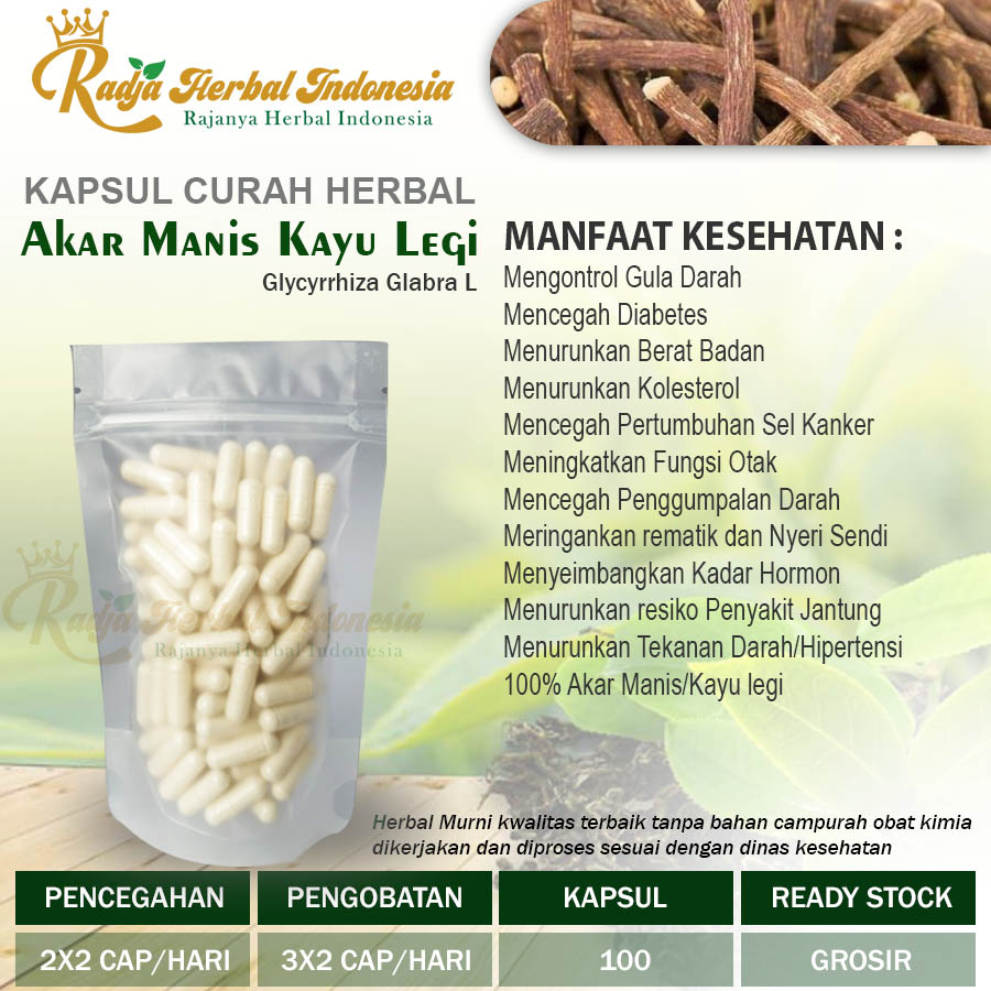 Akar Manis Kayu Legi Kapsul Curah Herbal Gatal Hepatitis C Radang