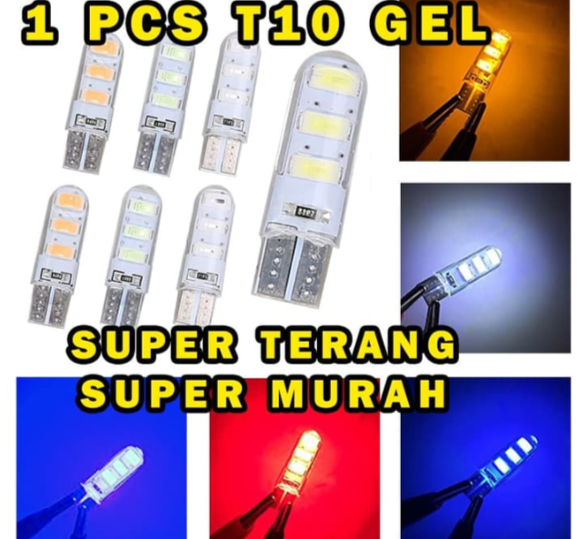 2pcs LED T10 GEL JELLY Sein Senja Mundur Lampu Plat HIGH GRADE