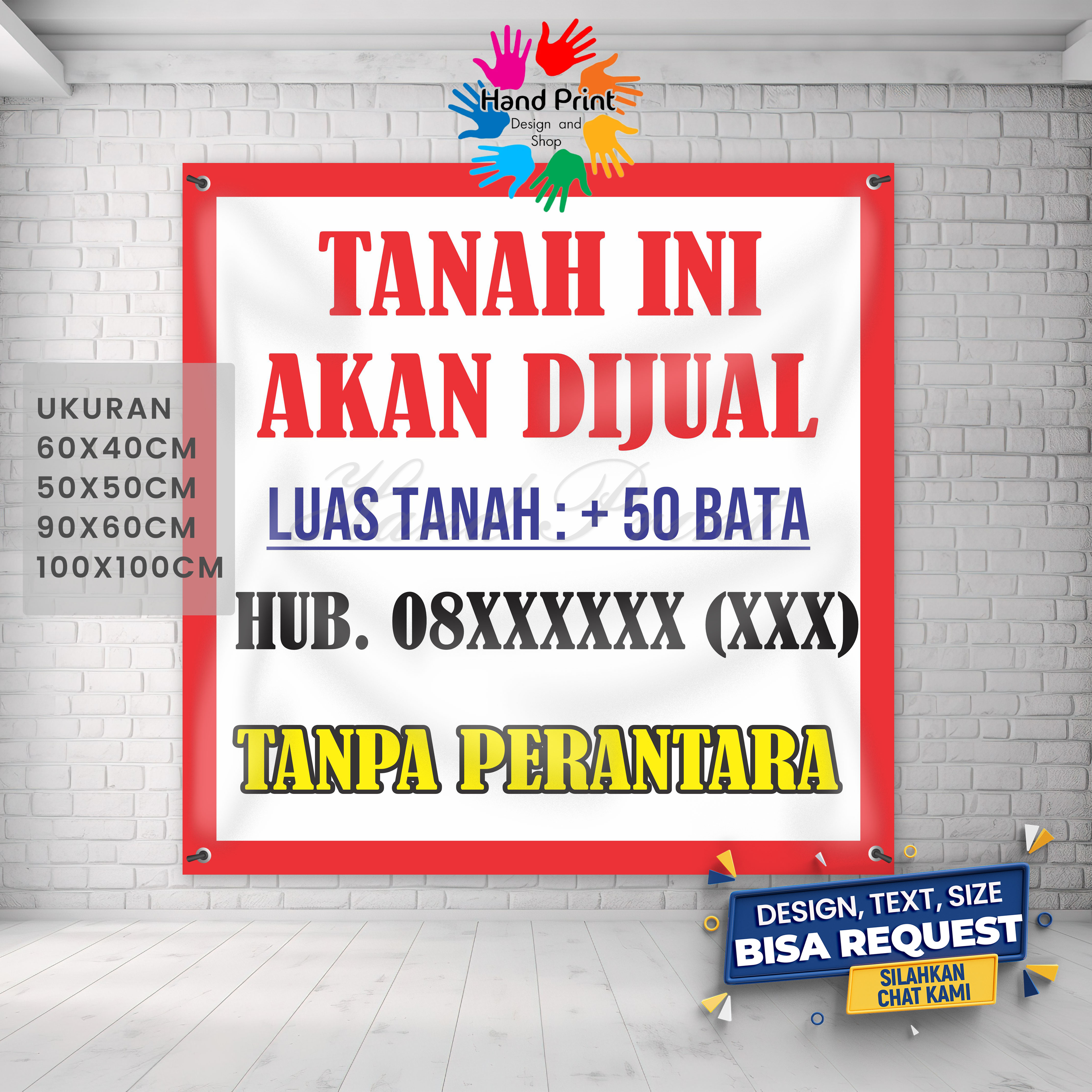 Spanduk Banner Mmt Plang Rumah Dijual Tanah Dijual Shm Rumah Di