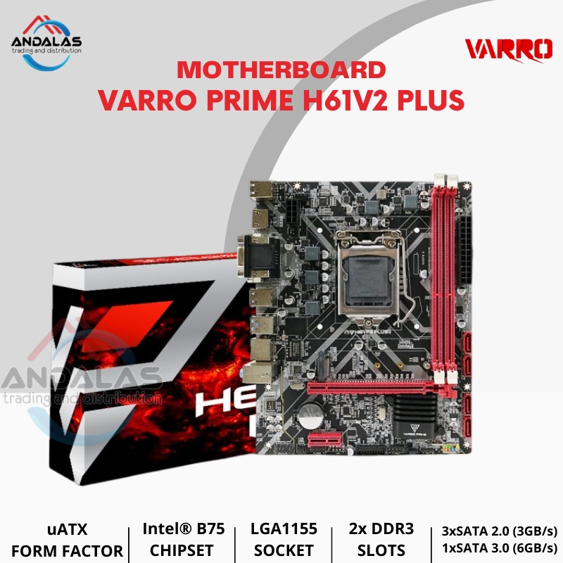 Motherboard Varro H61V P2 Plus LGA 1155 Chipset B75 NVMe Lazada Indonesia