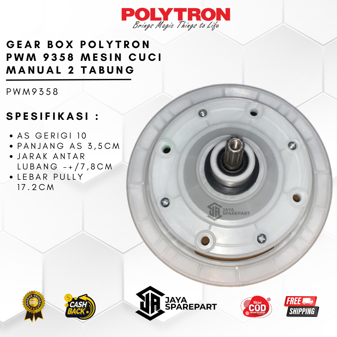 Pwm Gearbox Gear Box Polytron Pwm Mesin Cuci Manual Tabung