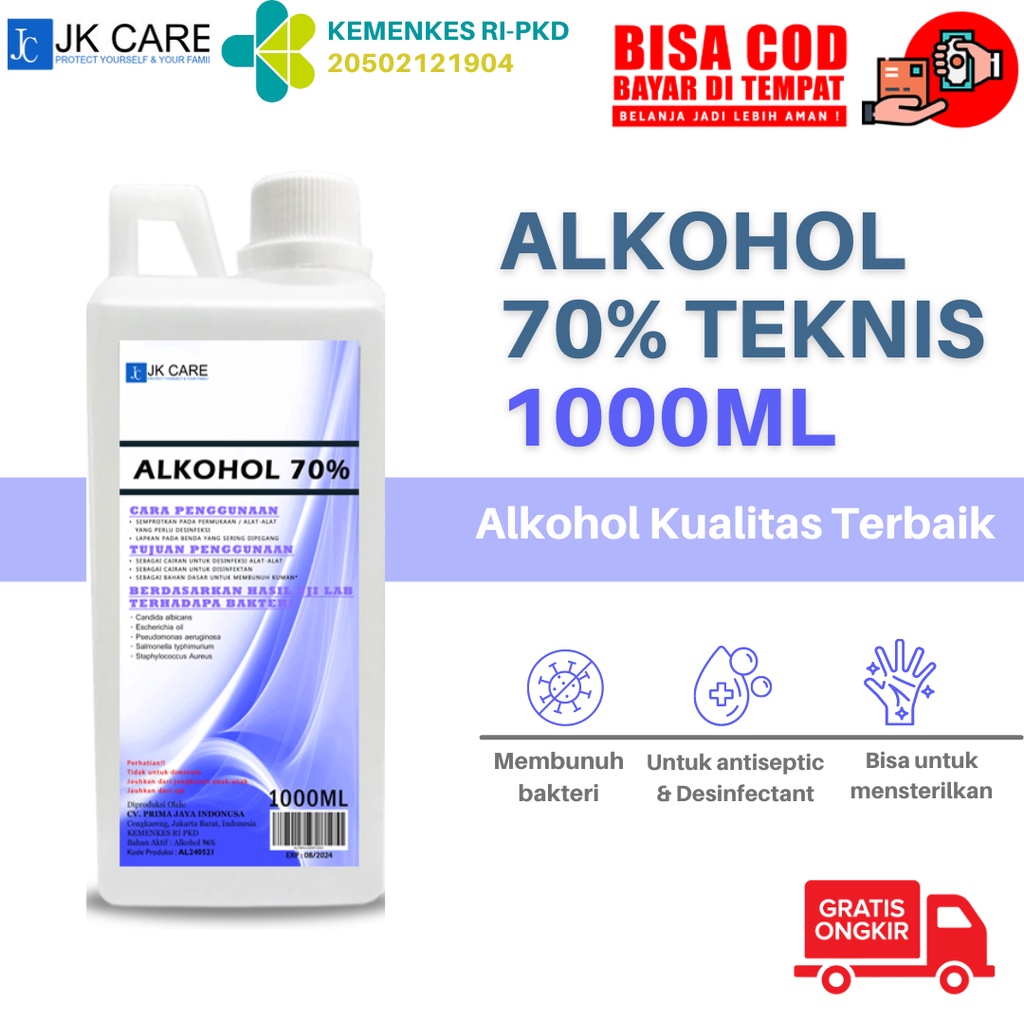 JKCARE ALKOHOL 70 1 Liter JKCARE ANTISEPTIC DAN DISINFEKTAN Ethanol