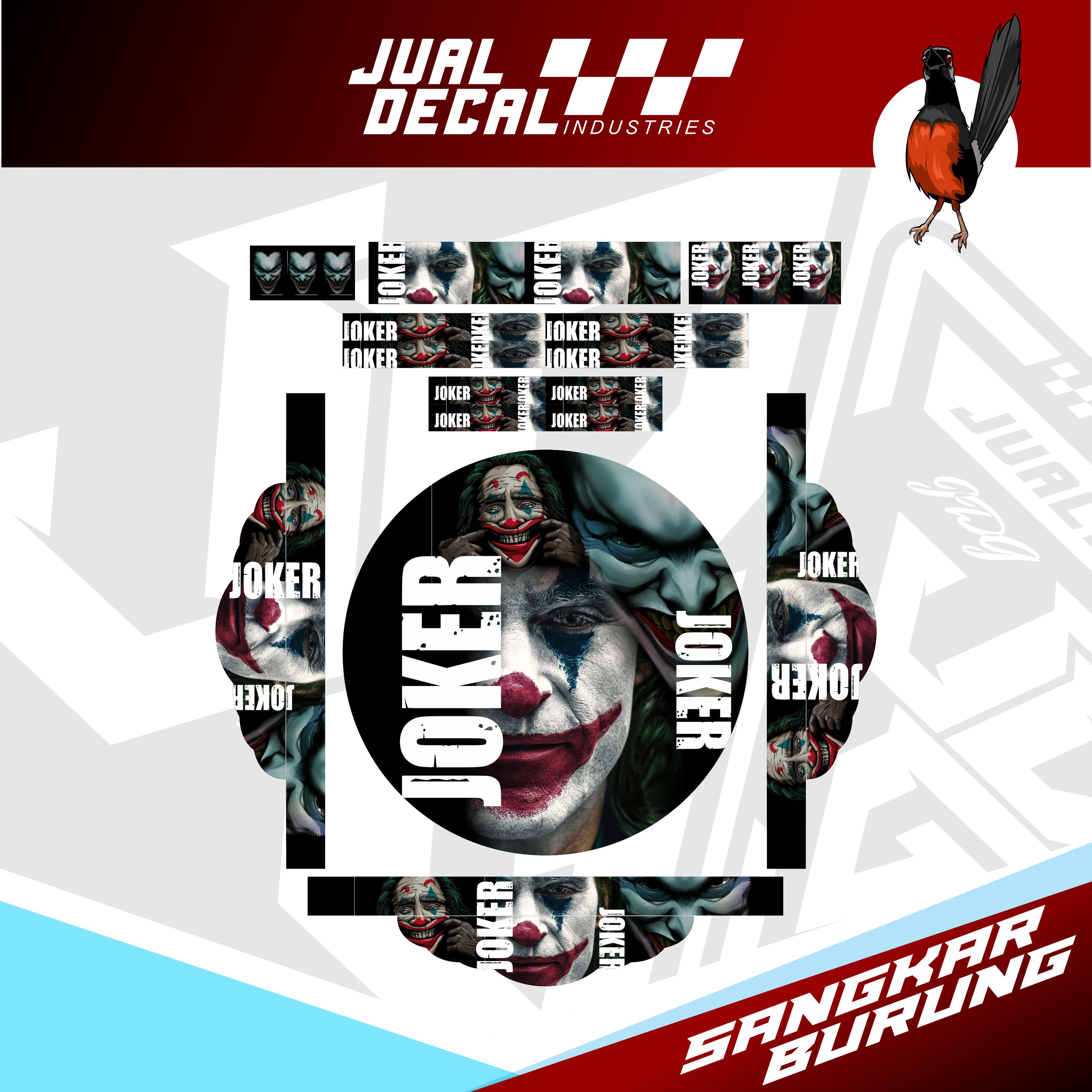 Stiker Sangkar Murai JOKER FACE Decal Tebok Kandang Burung Variasi