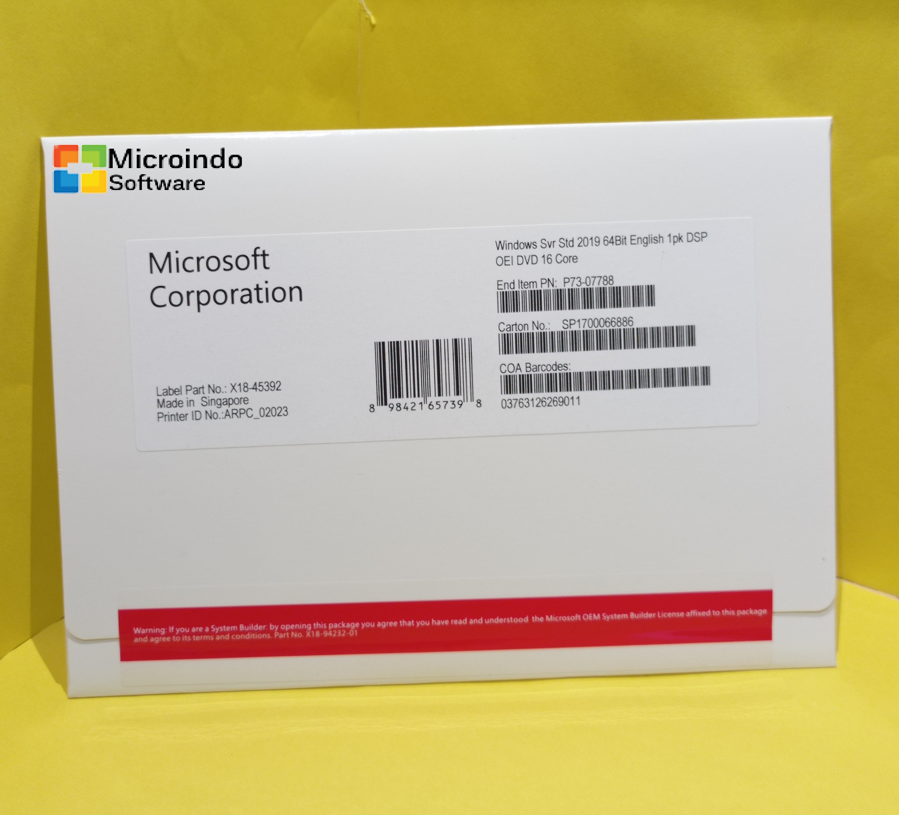 Lisensi Windows Server 2019 Standard 16 Core 5 Cal Original Lifetime