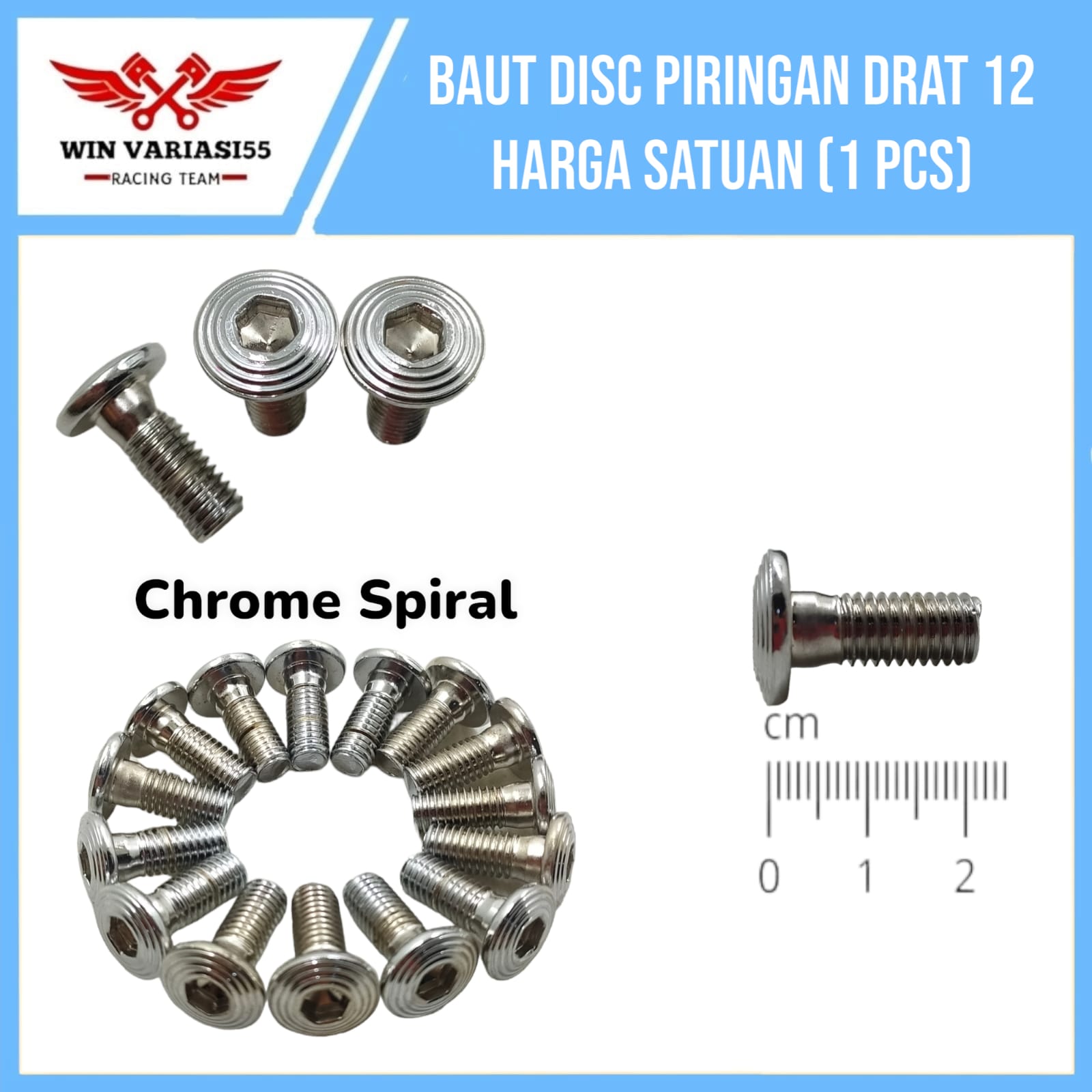 Baut Disc Cakram Piringan Chrome Drat Model Spiral Stainless Pnp